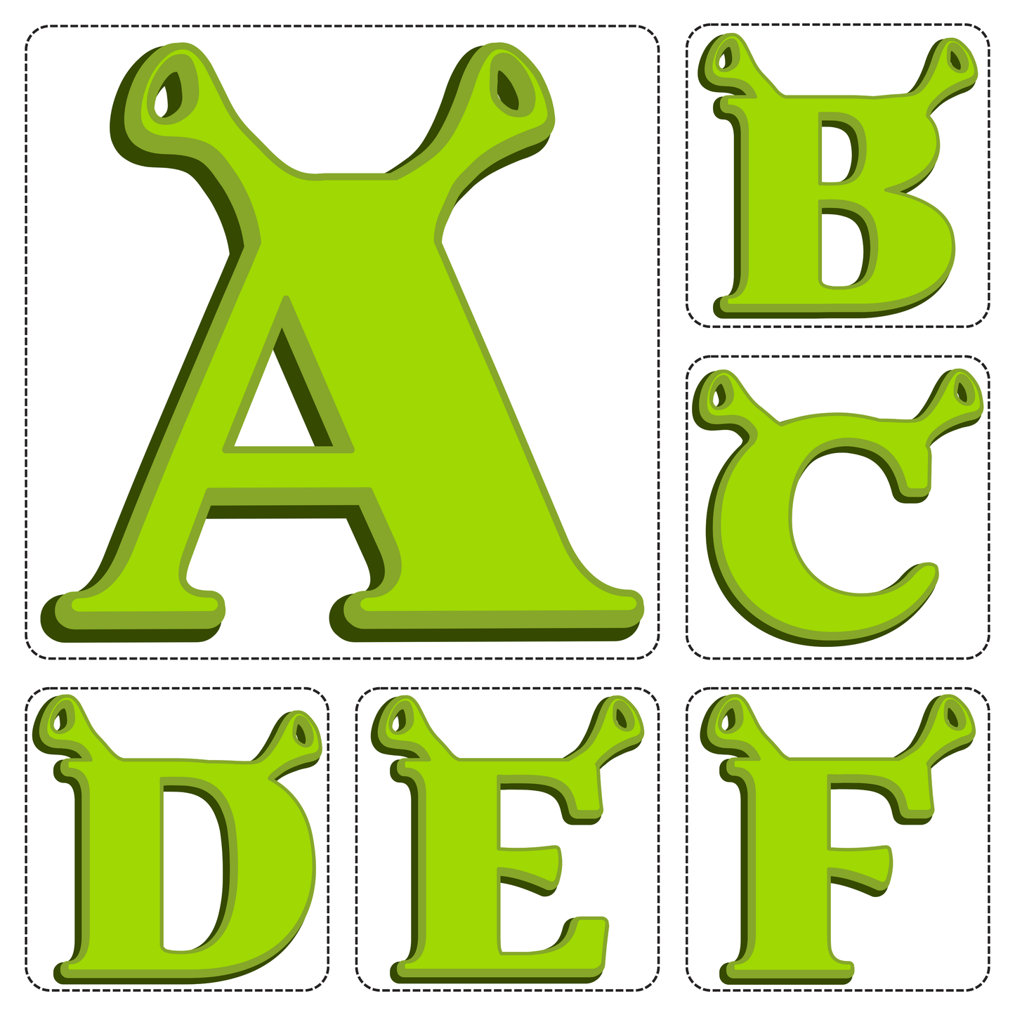 Shrek Alphabet Letters A–Z