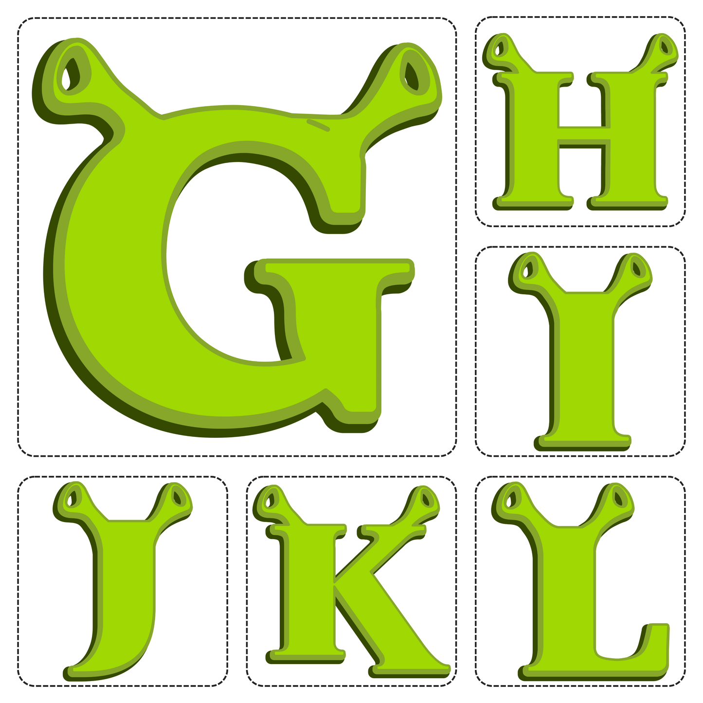 Shrek Alphabet Letters A–Z