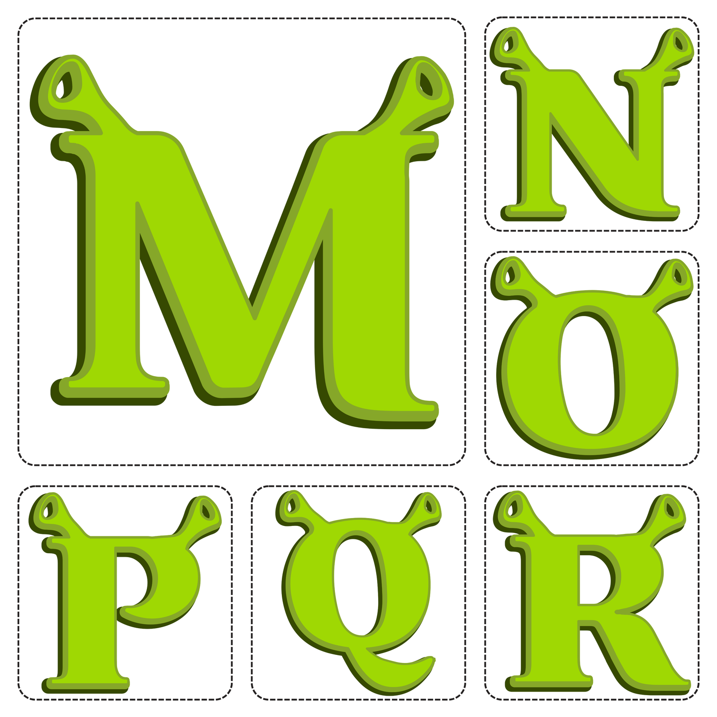 Shrek Alphabet Letters A–Z