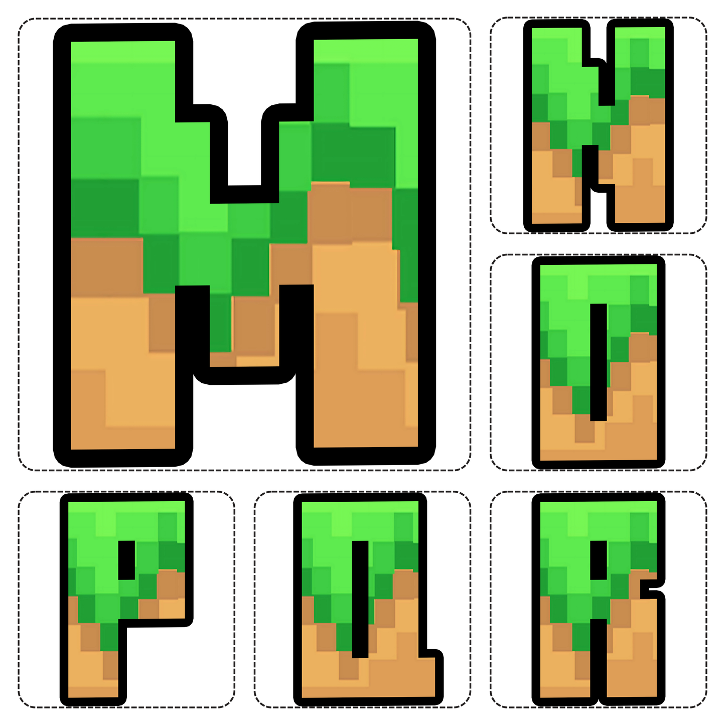 Minecraft Alphabet Letters A–Z