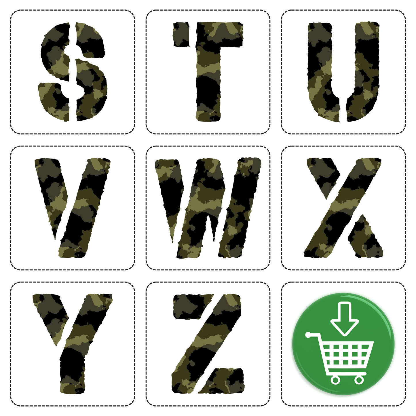 Army Camouflage Alphabet A–Z