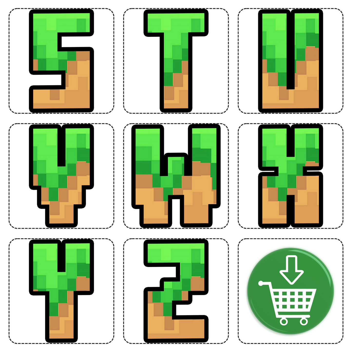 Minecraft Alphabet Letters A–Z