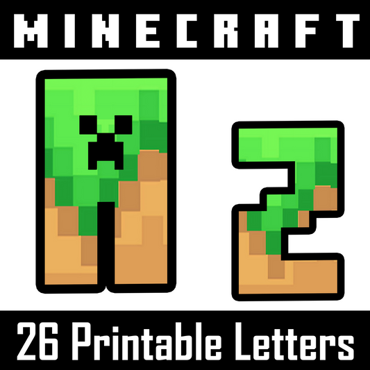 Minecraft Alphabet Letters A–Z
